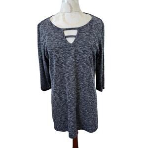 Maurices Women's Gray 3/4 Sleeve Tunic Shirt Plus Size 0 (Size 14)